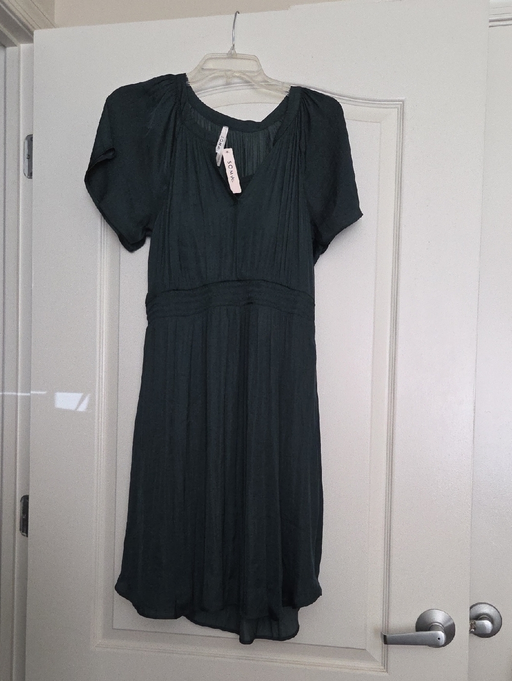Soma Short-Sleeve Midi Dress in Deep Teal